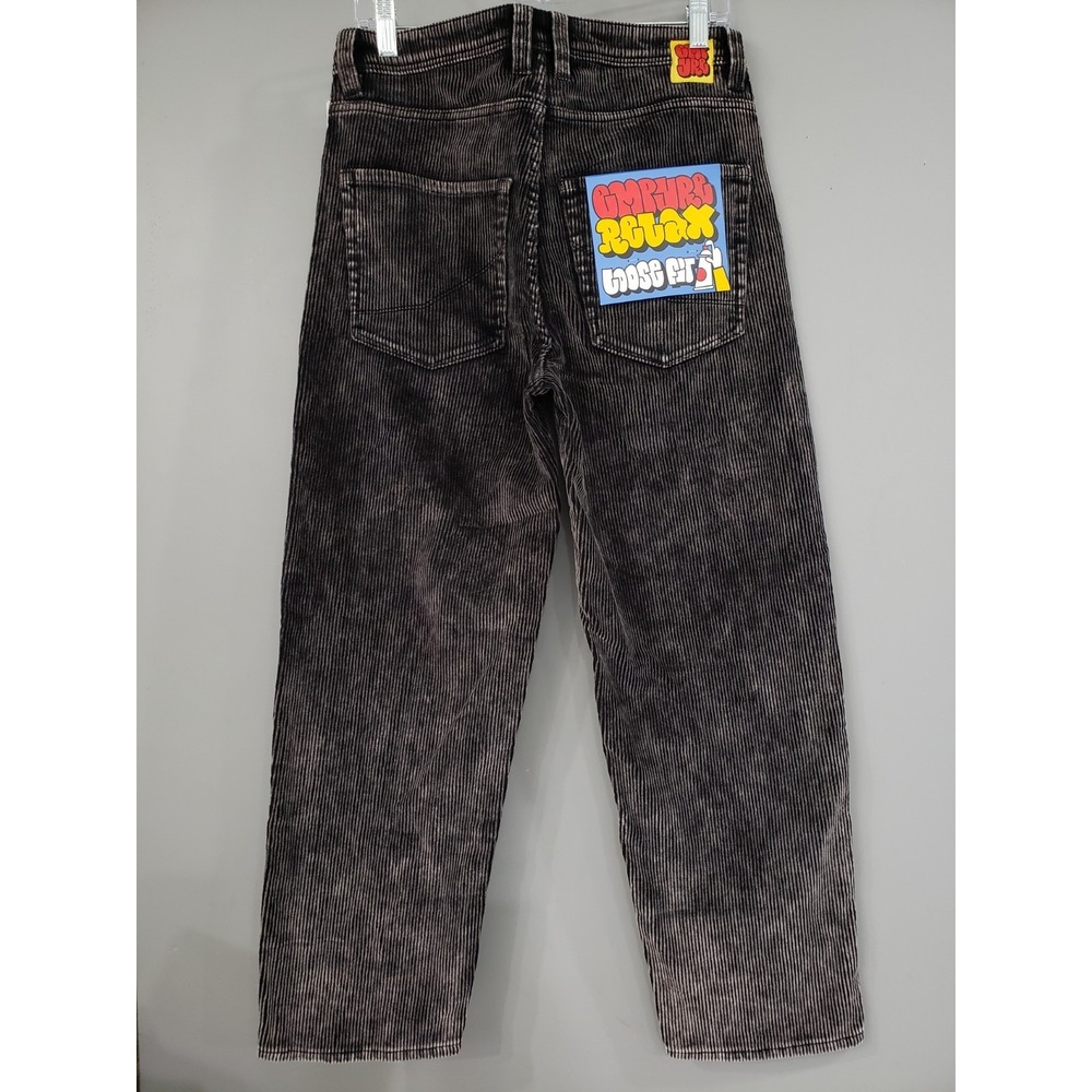 NEW SIZE 28 Empyre Loose Black Acid‎ Wash Corduroy Skate Baggy Jean Pants 28x28